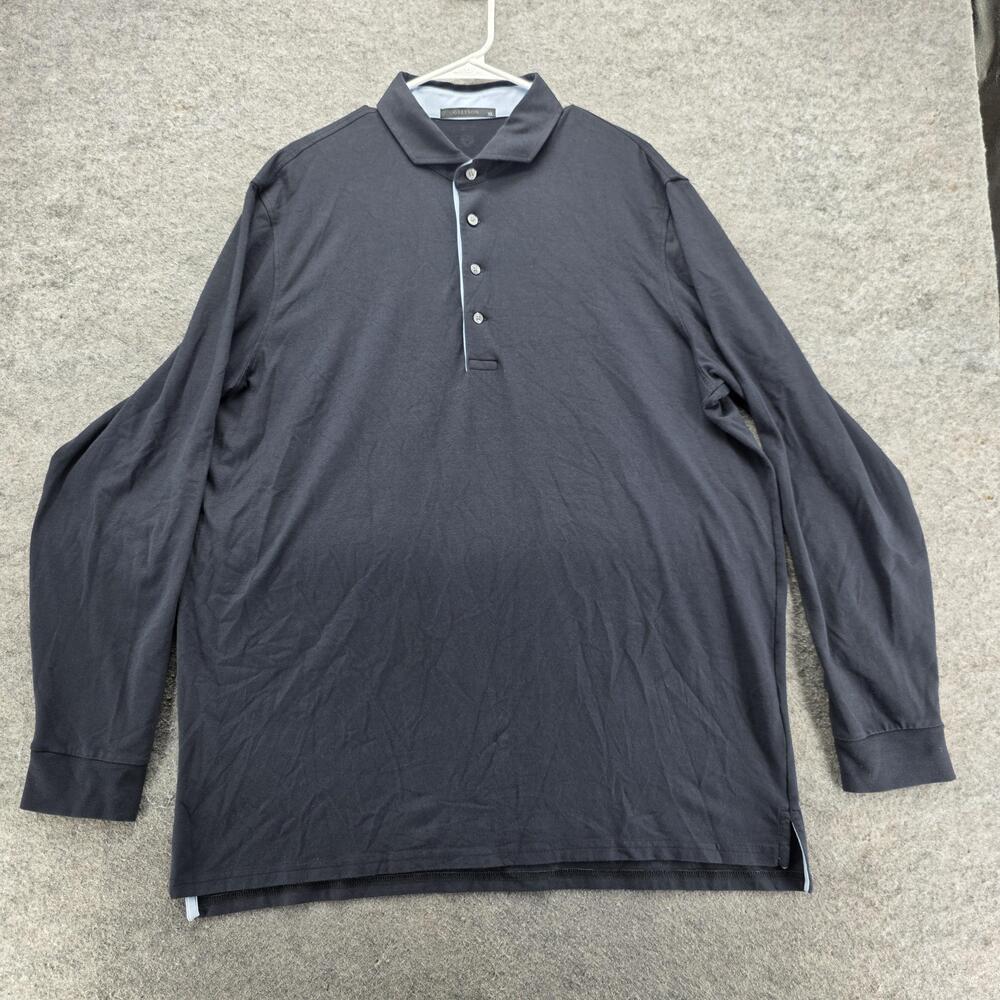 Greyson Polo Shirt Mens XL Gray Long Sleeve Golf Stretch Cotton Modal Collared